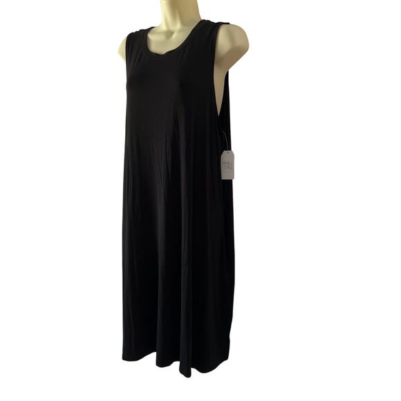 Time and Tru Black Sleeveless Knit Summer Dress Size XXL 20 T-Shirt Stretch - Picture 3 of 12